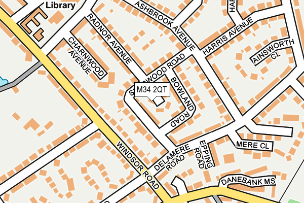 M34 2QT map - OS OpenMap – Local (Ordnance Survey)