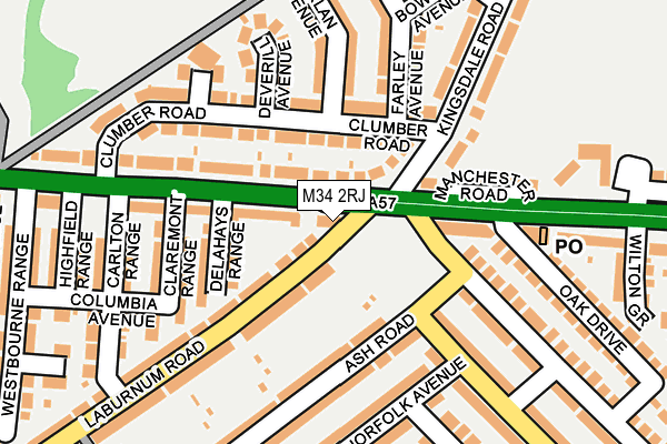 M34 2RJ map - OS OpenMap – Local (Ordnance Survey)
