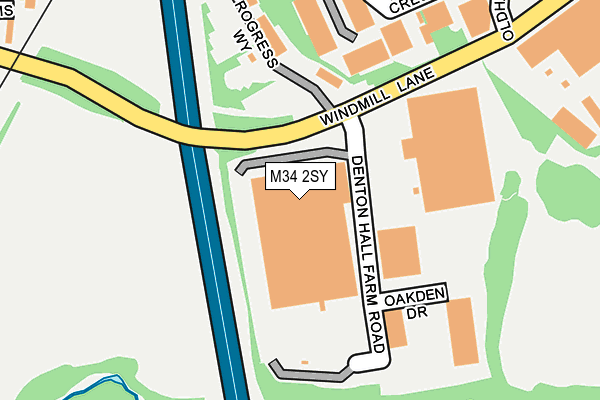 M34 2SY map - OS OpenMap – Local (Ordnance Survey)