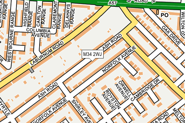 M34 2WJ map - OS OpenMap – Local (Ordnance Survey)