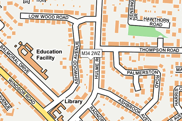 M34 2WZ map - OS OpenMap – Local (Ordnance Survey)