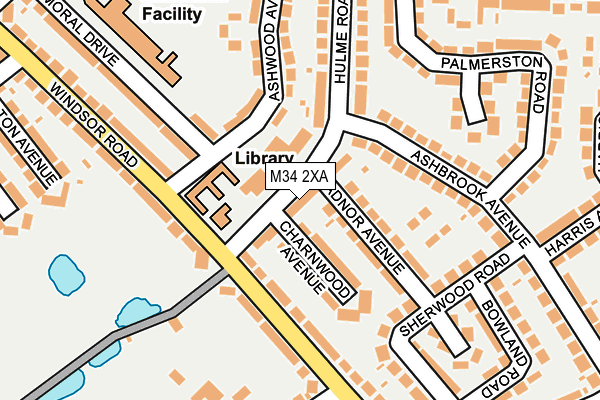 M34 2XA map - OS OpenMap – Local (Ordnance Survey)