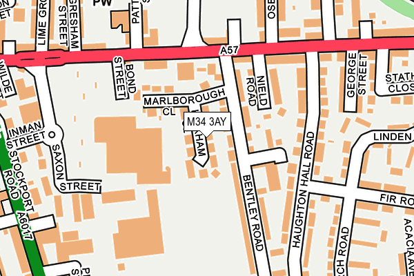 M34 3AY map - OS OpenMap – Local (Ordnance Survey)