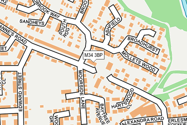 M34 3BP map - OS OpenMap – Local (Ordnance Survey)