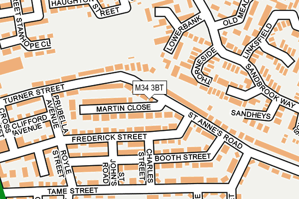 M34 3BT map - OS OpenMap – Local (Ordnance Survey)