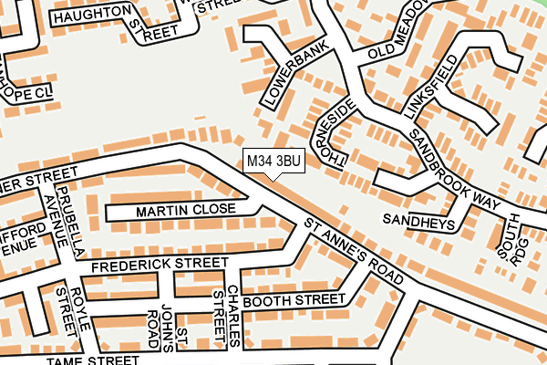 M34 3BU map - OS OpenMap – Local (Ordnance Survey)