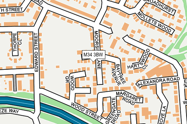 M34 3BW map - OS OpenMap – Local (Ordnance Survey)