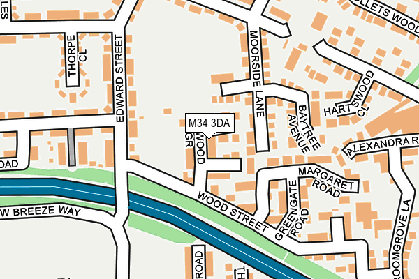 M34 3DA map - OS OpenMap – Local (Ordnance Survey)