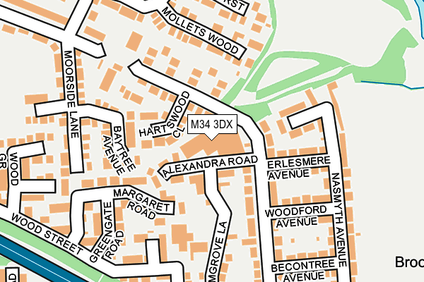 M34 3DX map - OS OpenMap – Local (Ordnance Survey)