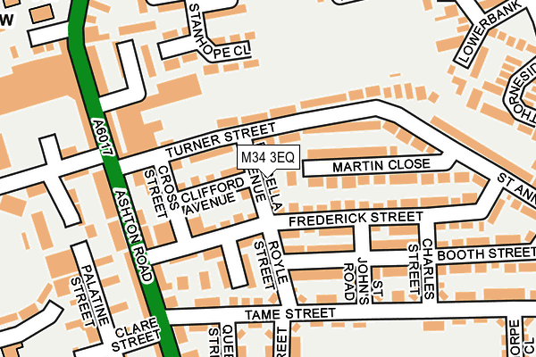 M34 3EQ map - OS OpenMap – Local (Ordnance Survey)