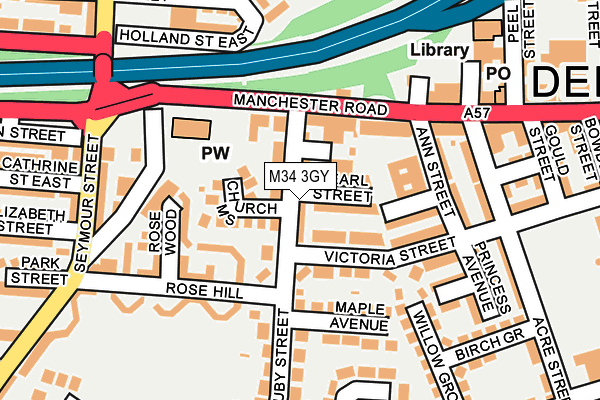 M34 3GY map - OS OpenMap – Local (Ordnance Survey)