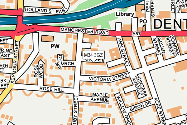M34 3GZ map - OS OpenMap – Local (Ordnance Survey)