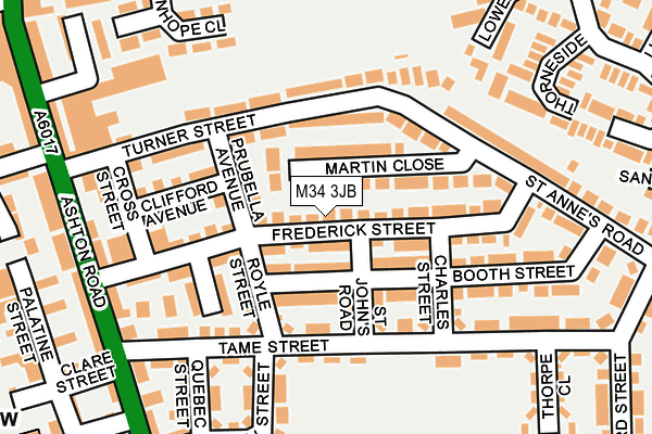 M34 3JB map - OS OpenMap – Local (Ordnance Survey)