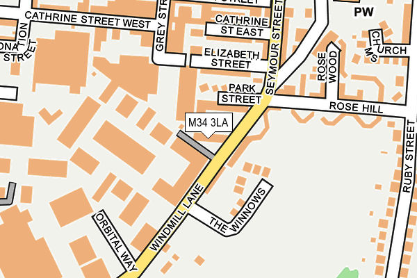 M34 3LA map - OS OpenMap – Local (Ordnance Survey)