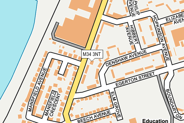M34 3NT map - OS OpenMap – Local (Ordnance Survey)