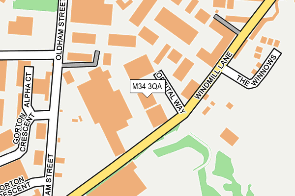 M34 3QA map - OS OpenMap – Local (Ordnance Survey)