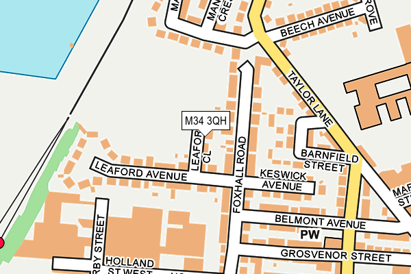 M34 3QH map - OS OpenMap – Local (Ordnance Survey)