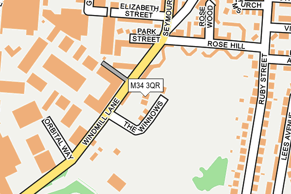 M34 3QR map - OS OpenMap – Local (Ordnance Survey)