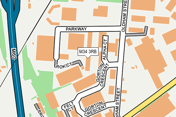 M34 3RB map - OS OpenMap – Local (Ordnance Survey)
