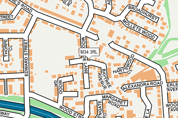M34 3RL map - OS OpenMap – Local (Ordnance Survey)