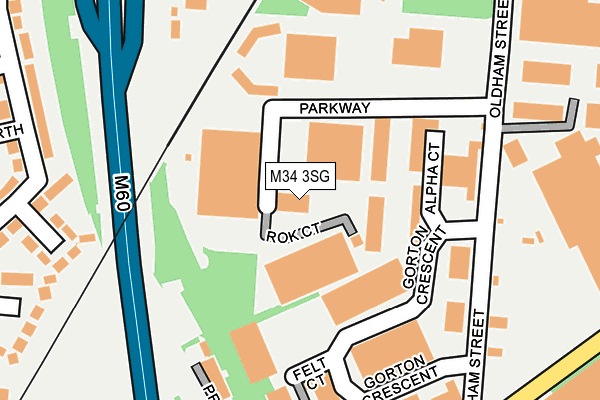 M34 3SG map - OS OpenMap – Local (Ordnance Survey)