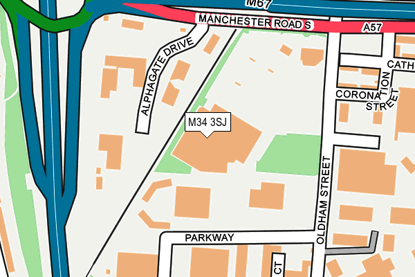 M34 3SJ map - OS OpenMap – Local (Ordnance Survey)