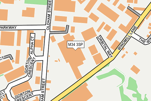 M34 3SP map - OS OpenMap – Local (Ordnance Survey)