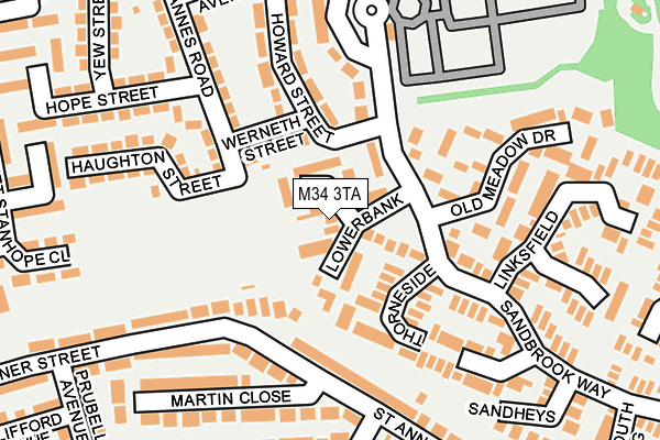 M34 3TA map - OS OpenMap – Local (Ordnance Survey)