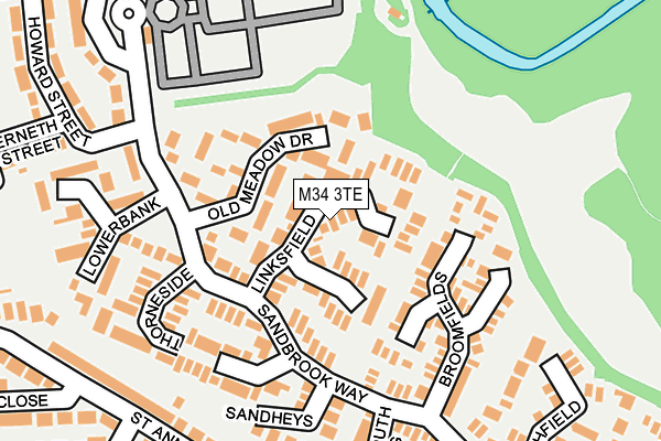 M34 3TE map - OS OpenMap – Local (Ordnance Survey)