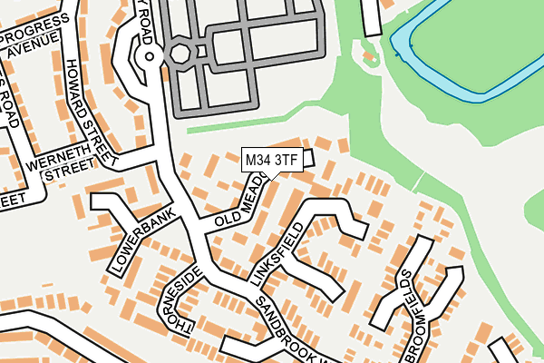 M34 3TF map - OS OpenMap – Local (Ordnance Survey)