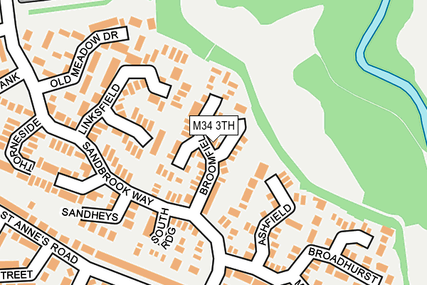 M34 3TH map - OS OpenMap – Local (Ordnance Survey)