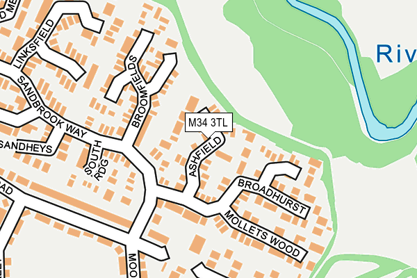 M34 3TL map - OS OpenMap – Local (Ordnance Survey)