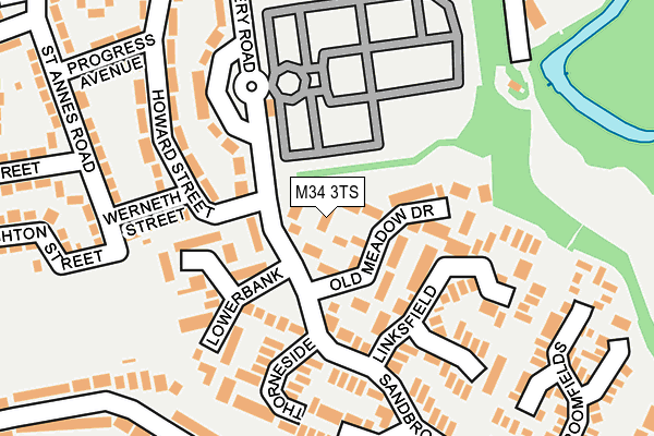 M34 3TS map - OS OpenMap – Local (Ordnance Survey)