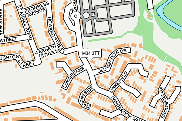 M34 3TT map - OS OpenMap – Local (Ordnance Survey)