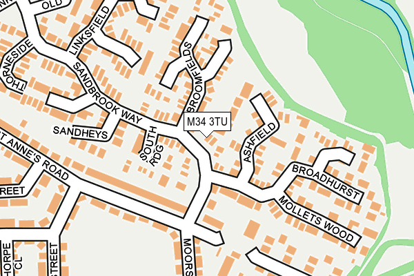 M34 3TU map - OS OpenMap – Local (Ordnance Survey)