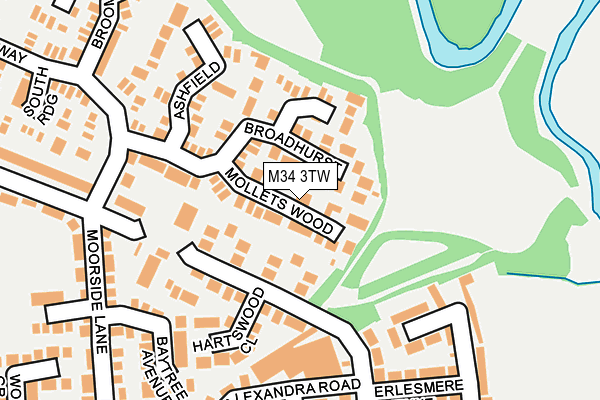 M34 3TW map - OS OpenMap – Local (Ordnance Survey)