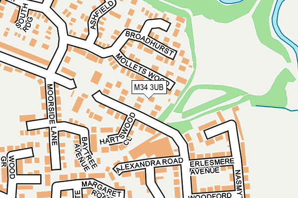 M34 3UB map - OS OpenMap – Local (Ordnance Survey)