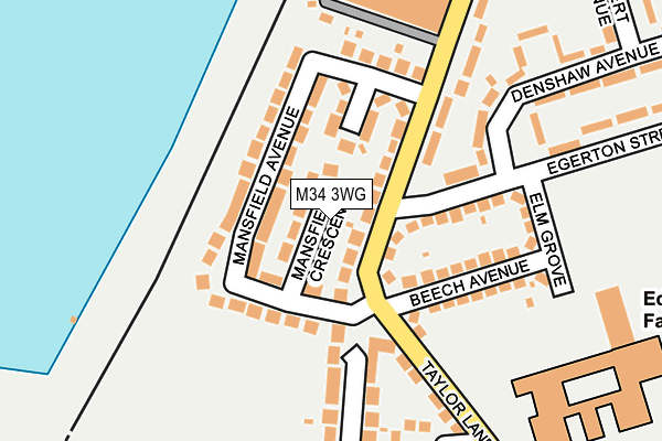 M34 3WG map - OS OpenMap – Local (Ordnance Survey)