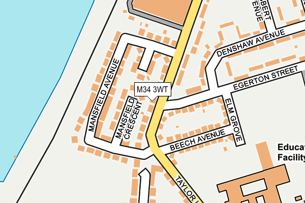 M34 3WT map - OS OpenMap – Local (Ordnance Survey)