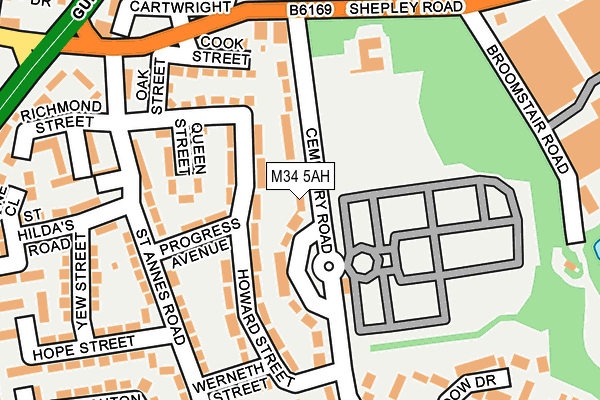 M34 5AH map - OS OpenMap – Local (Ordnance Survey)