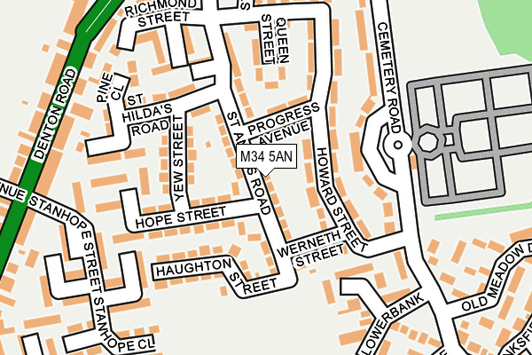 M34 5AN map - OS OpenMap – Local (Ordnance Survey)