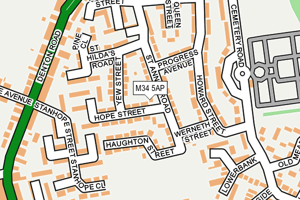M34 5AP map - OS OpenMap – Local (Ordnance Survey)