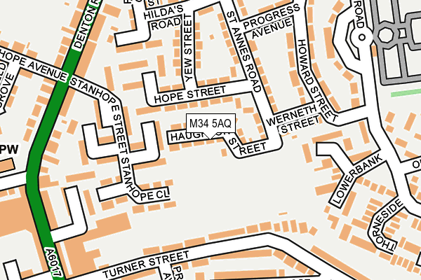 M34 5AQ map - OS OpenMap – Local (Ordnance Survey)