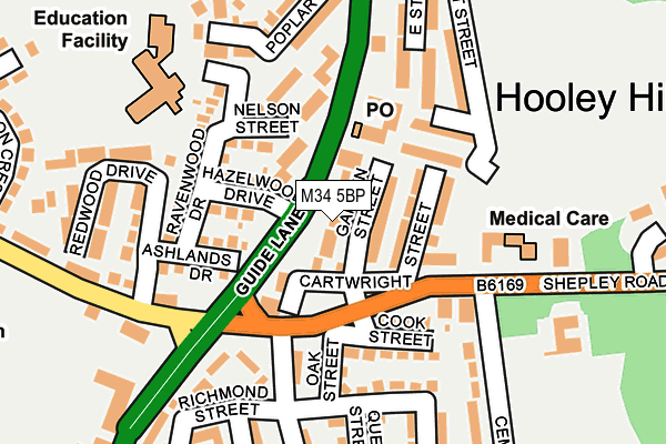 M34 5BP map - OS OpenMap – Local (Ordnance Survey)