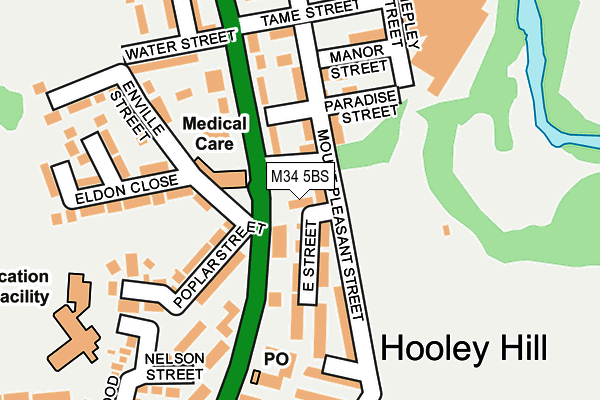 M34 5BS map - OS OpenMap – Local (Ordnance Survey)