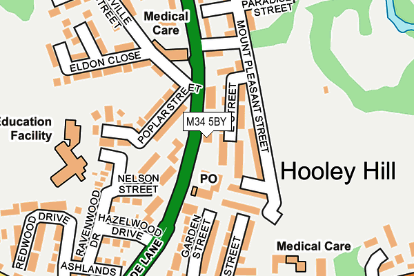 M34 5BY map - OS OpenMap – Local (Ordnance Survey)