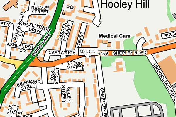 M34 5DJ map - OS OpenMap – Local (Ordnance Survey)