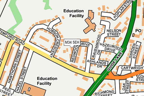 M34 5EH map - OS OpenMap – Local (Ordnance Survey)