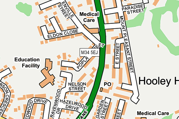 M34 5EJ map - OS OpenMap – Local (Ordnance Survey)