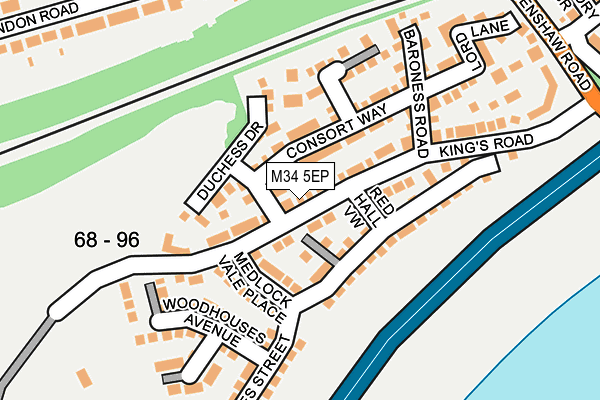 M34 5EP map - OS OpenMap – Local (Ordnance Survey)